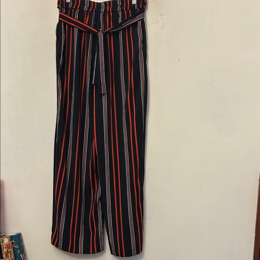 Rachel Zoe Striped Navy and Red vertical striped pants Size 8 New